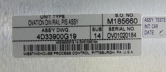 Westinghouse Emerson 4D33900G19 Controller & Power Supply Module with 24VDC Power Output, Dual Ethernet/RS-485 Communication, and Industrial-Grade Isolation for Ovation DCS